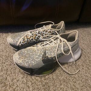 Nike Women's Sneakers - Cream, Black, and Yellow